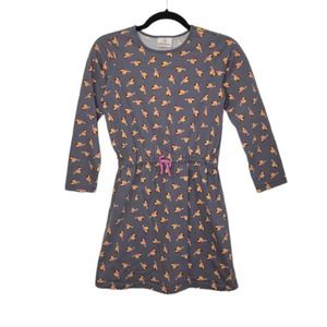 Hanna Andersson Girls Dress Birds All Over Nature Long Sleeve 140 Bird
